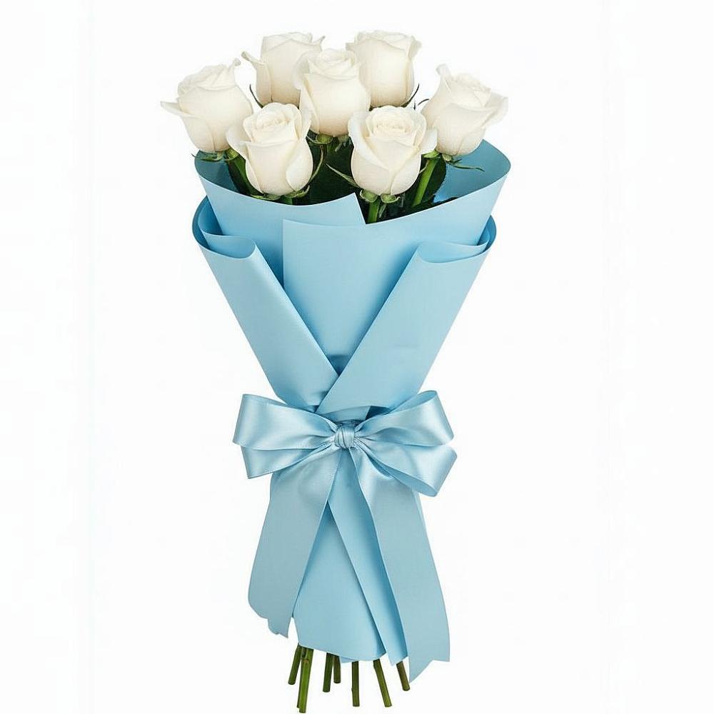 Букет 7 белых роз Проуд в Ровеньках