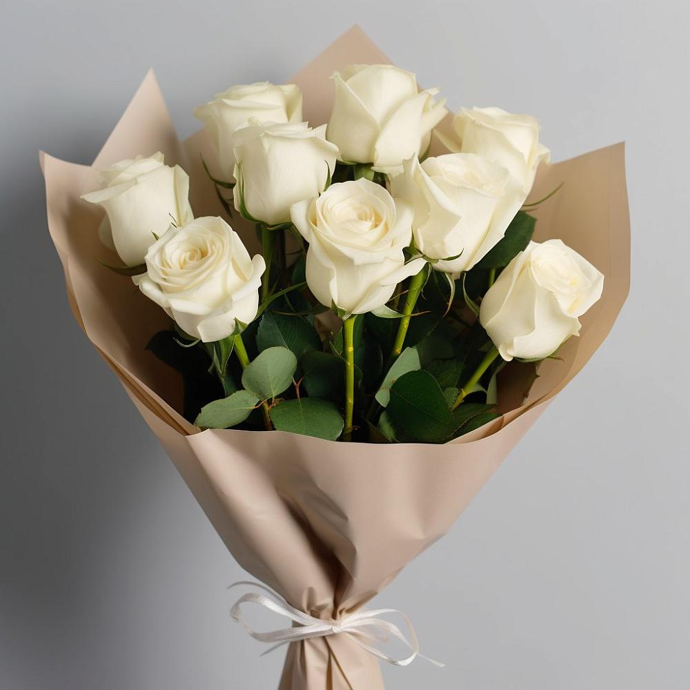 Букет 9 Белых роз Эдлесс Лав в Ровеньках