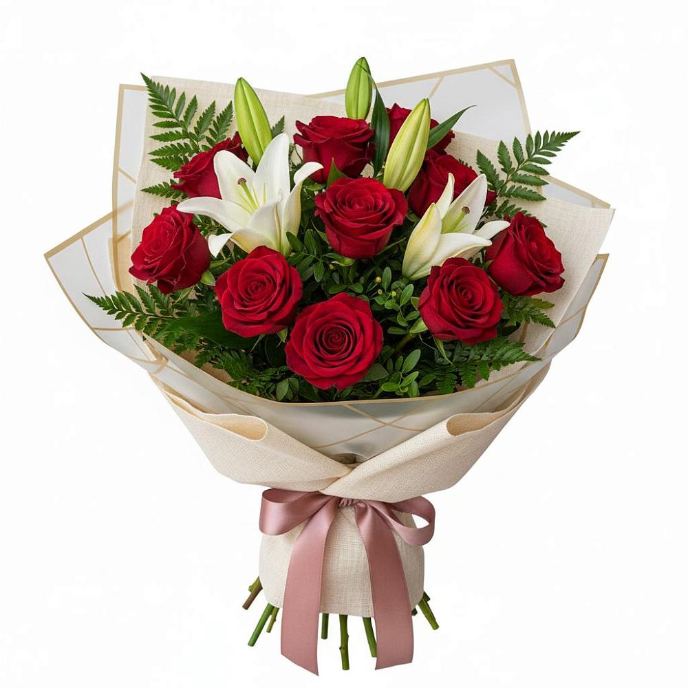 Букет цветов из: Лилии и Розы в Ровеньках