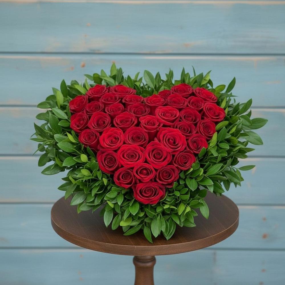 Цветочная композиция из Розы в виде сердца в Ровеньках