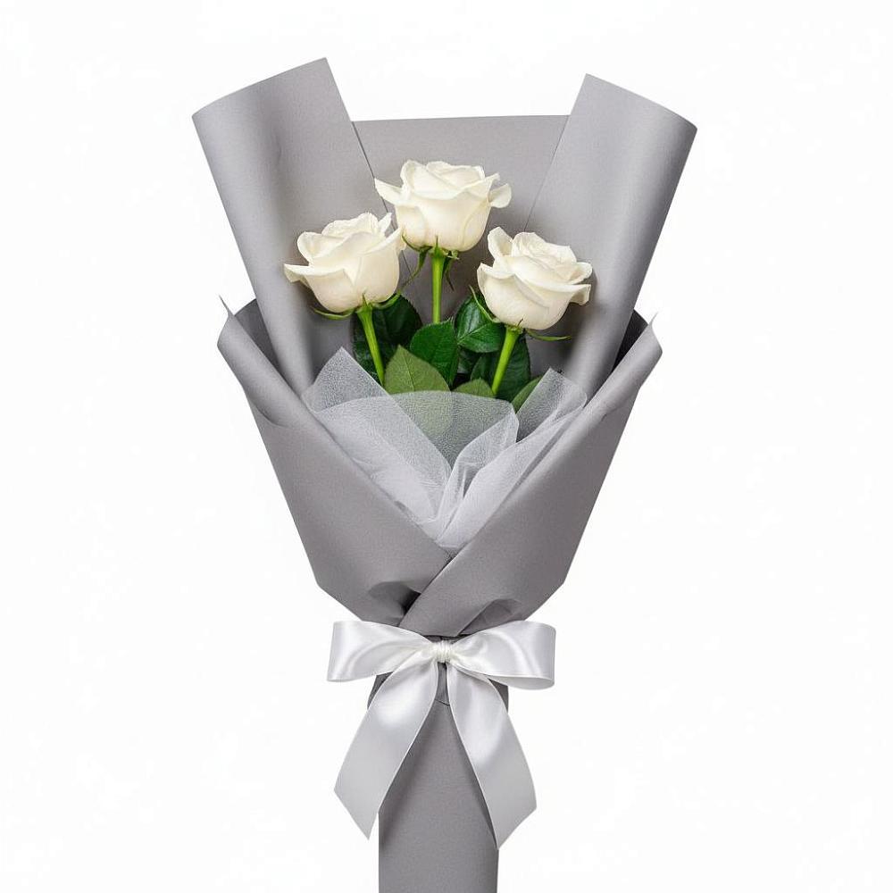 Букет 3 белые розы в Ровеньках