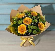 Букет цветов из:  Герберы и Хризантемы в Ровеньках