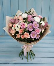 Букет цветов из:  Хризантемы, Розы и Альстромерии в Ровеньках