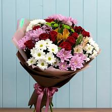 Букет цветов из:  Розы, Хризантемы и Альстромерии в Ровеньках